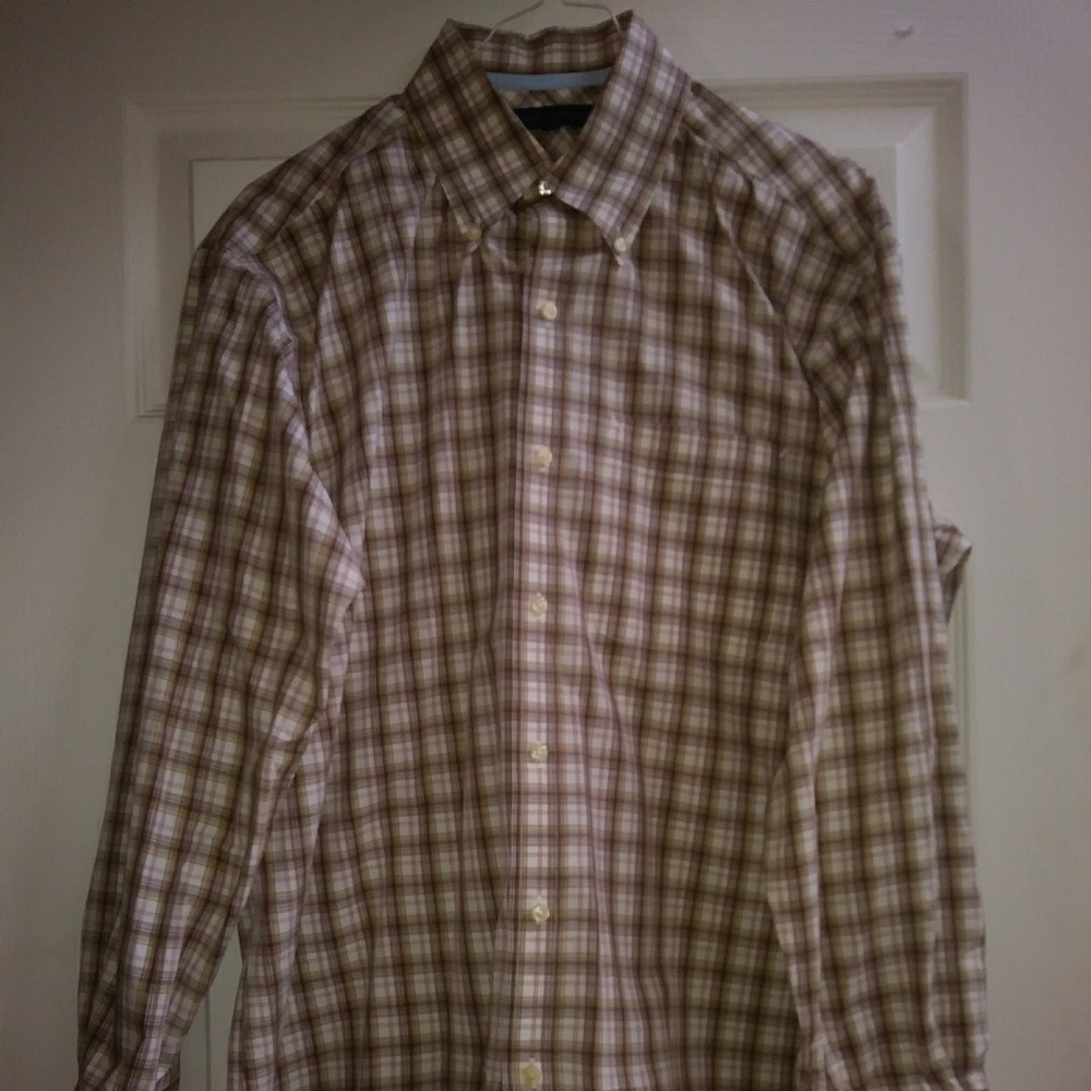 Tommy Hilfiger Mens Brown Checked Shirt Sz M